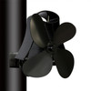 YL-105 4-Blade Aluminum Heat Powered Fireplace Stove Fan(Black)