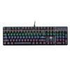 MSEZ HJK900-10 104-keys Ordinary Two-color Keycap Colorful Backlight Wired Mechanical Gaming Keyboard(Black)