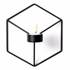 2 PCS Geometric Candlestick Metal 3D Modern Style Wall Candle Holder(Black)