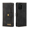 For Huawei P40 Pro Copper Buckle Horizontal Flip Leather Phone Case with Holder & Card Slots & Wallet(Black)