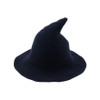 Halloween Personality Wizard Steeple Great Brim Wool Cap(Navy )