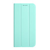 For Huawei P30 3-Folding Ultrathin Skin Feel Magnetic Solid Color Horizontal Flip Leather Case with Holder(Mint Green)