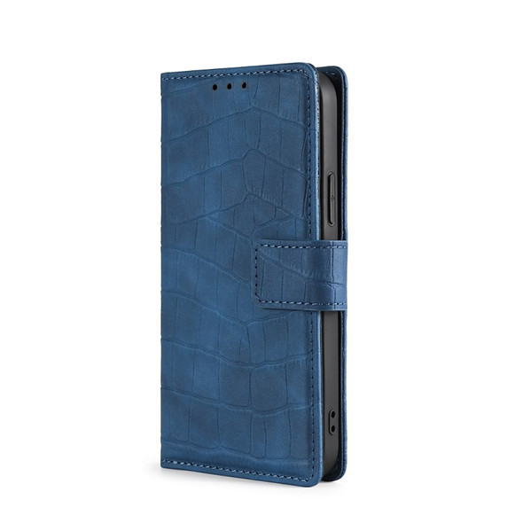 For Huawei P40 Pro Skin Feel Crocodile Texture Magnetic Clasp Horizontal Flip PU Leather Case with Holder & Card Slots & Wallet(Blue)