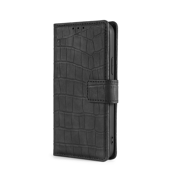 For Huawei Mate 20 Pro Skin Feel Crocodile Texture Magnetic Clasp Horizontal Flip PU Leather Case with Holder & Card Slots & Wallet(Black)