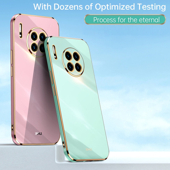 For Huawei Mate 30 XINLI Straight 6D Plating Gold Edge TPU Shockproof Case(Mint Green)