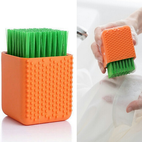 Daily Silicone Laundry Shoes Soft hair Cleaning Brush Household Cleaning Tools(Orange)