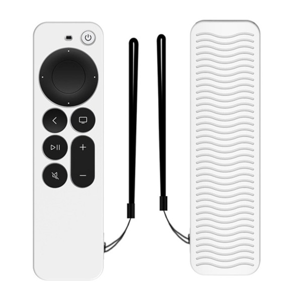 Silicone Protective Case Cover For Apple TV 4K 4th Siri Remote Controller(Luminous White)