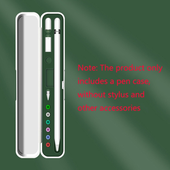 2 PCS Silicone Stylus Storage Box For Apple Pencil 1 / 2(Night Green)