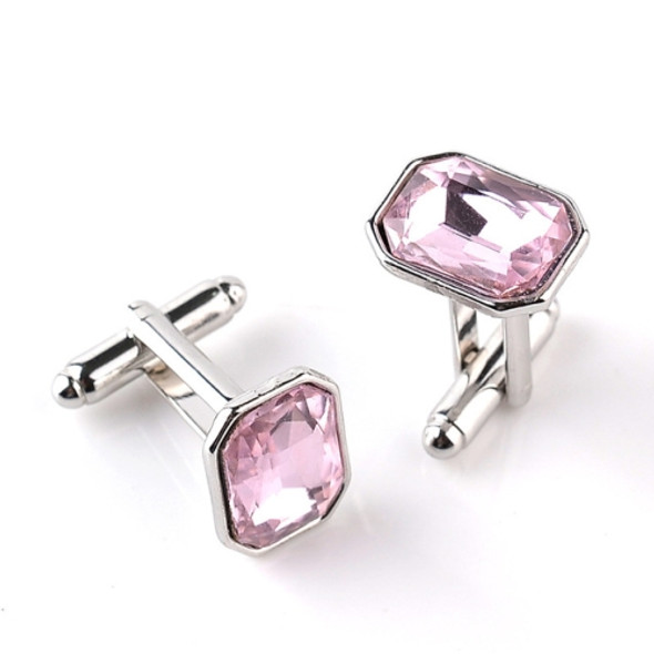 Fashion diamond-encrusted Cufflinks(Pink)