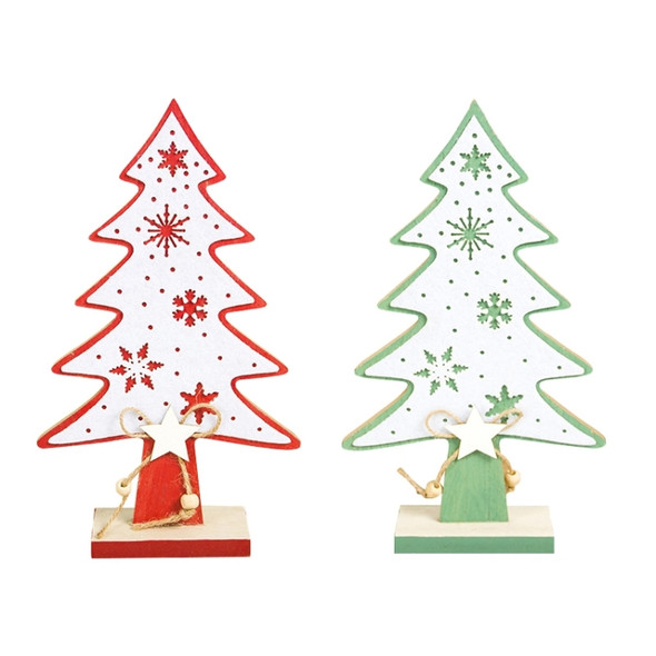 2 PCS Pendulum Felt Snowflake Wooden Christmas Tree Ornaments Creative Christmas Decorations, Size:Large(Green)
