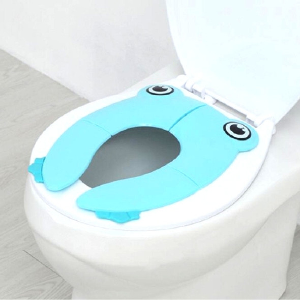 Frog-Shaped PP Material Environmental Protection Children Travel Portable Toilet Seat(Blue)