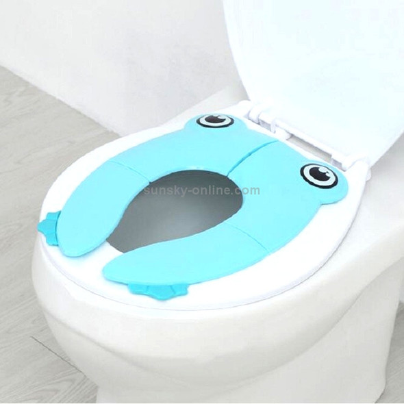 Frog-Shaped PP Material Environmental Protection Children Travel Portable Toilet Seat(Blue)