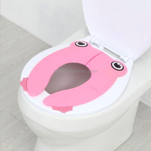 Frog-Shaped PP Material Environmental Protection Children Travel Portable Toilet Seat(Pink)