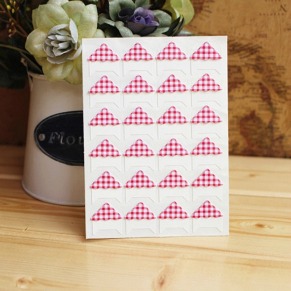 2 PCS Retro Plaid Stripe Photo Corner Sticker Album Handmade Sticker Accessories(Retro Red Grid)