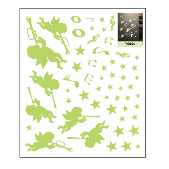 10 PCS Removable Self-Adhesive Wall Stickers Cartoon Decorative Luminous Stickers(Y0044)