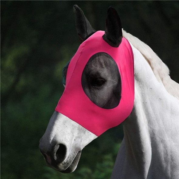 MMZ-001 Breathable Horse Mask Mosquito Insect And Fly Mask Equestrian Supplies(Rose Red)