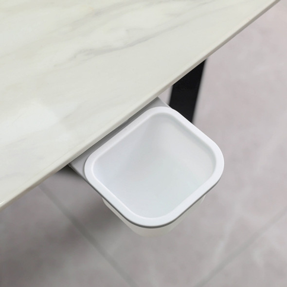 Rotatable Table Vegetable Residue Bucket Cleaning Storage Spit Bone Trash Can Desktop Hidden Ashtray,Style: White