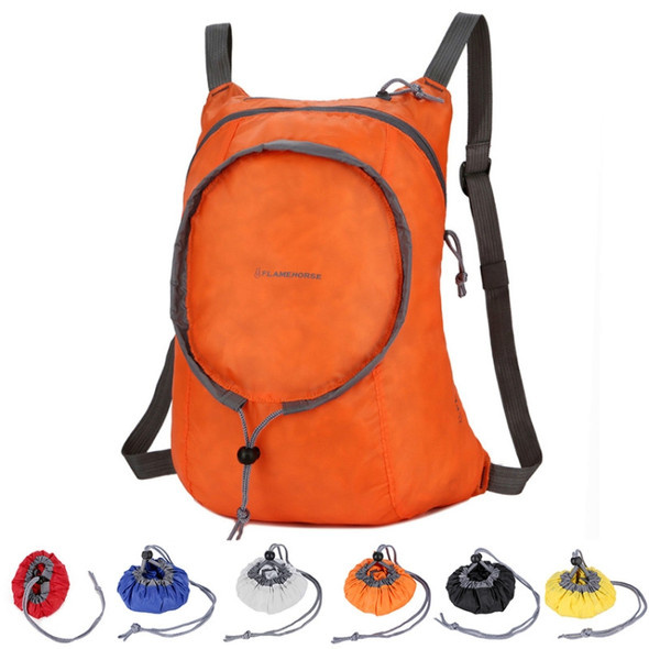 Nylon Waterproof Collapsible Backpack Women Men Travel Portable Comfort Lightweight Storage Folding Bag(Blue)