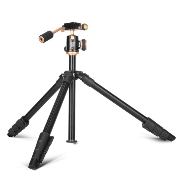 Q160s 4-Section Folding Legs Live Broadcast Aluminum Alloy Tripod Mount with Damping Tripod Ball-Head