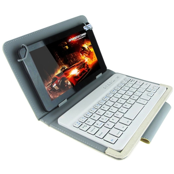Universal Bluetooth Keyboard with Leather Case & Holder for Ainol / PiPO / Ramos 7.0 Inch / 7.8 Inch / 8.0 Inch Tablet PC(White)