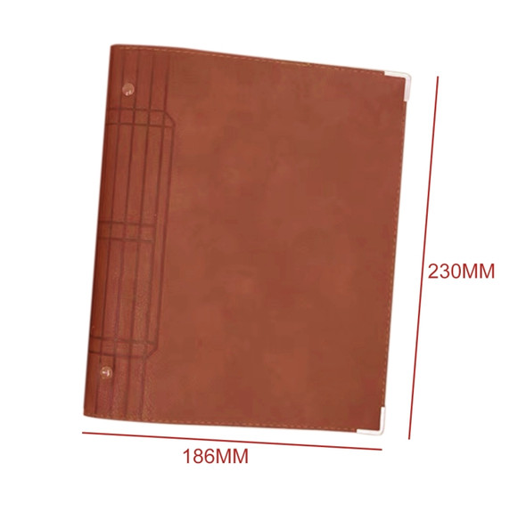 A5 Faux Leather Loose-leaf Grid Notebook, Style:Checkered Core(Brown)