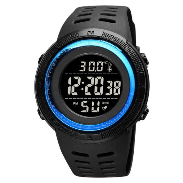 SKMEI 1681 Multifunctional LED Digital Display Luminous Electronic Watch, Support Body / Ambient Temperature Measurement(Blue Black)