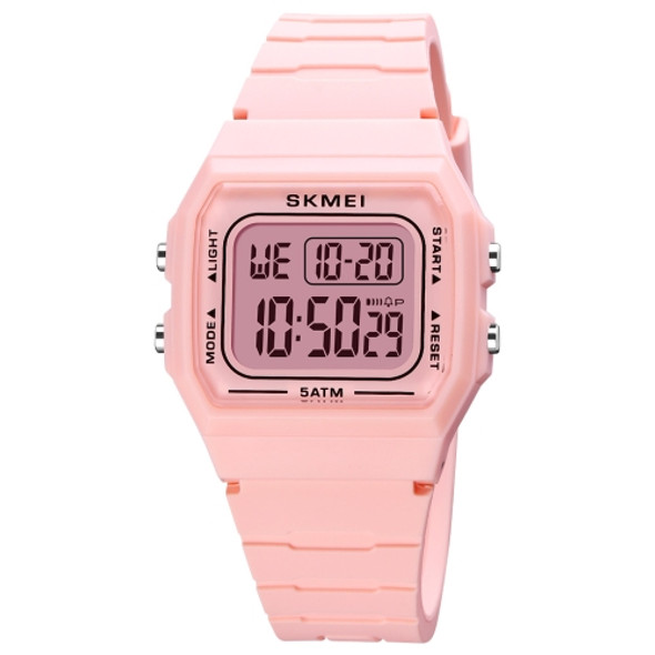 SKMEI 1683 Dual Time LED Digital Display Luminous Silicone Strap Electronic Watch(Pink)