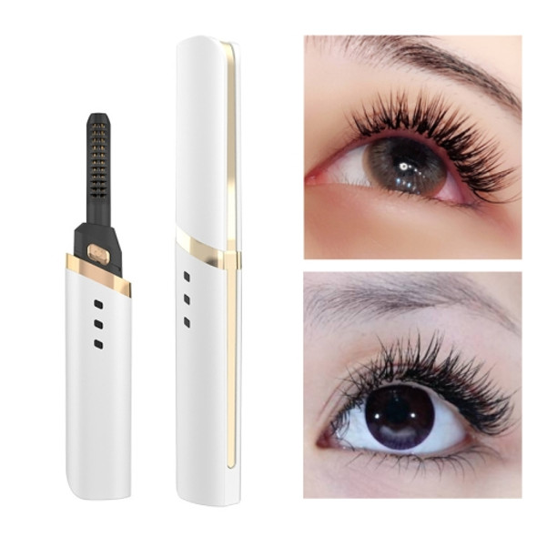Electric Eyelash Curler Rechargeable Eyelash Styling Beauty Tool(White)