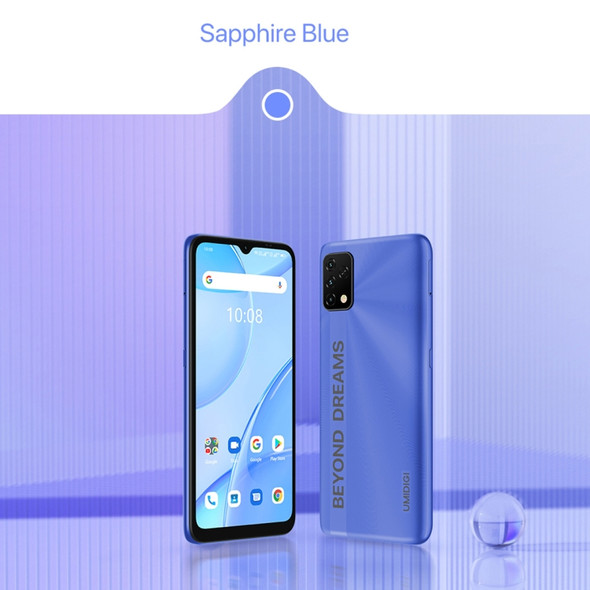 [HK Warehouse] UMIDIGI Power 5S, 4GB+32GB, Triple Back Cameras, 6150mAh Battery, Face ID & Fingerprint Identification, 6.53 inch Android 11 UMS312 T310 Quad Core up to 2.0GHz, Network: 4G, OTG, Dual SIM (Sapphire Blue)