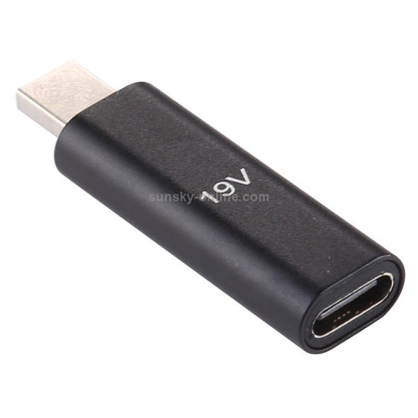 19V Type-C / USB-C Female to PD Aluminium Alloy Adapter for Asus (Black)