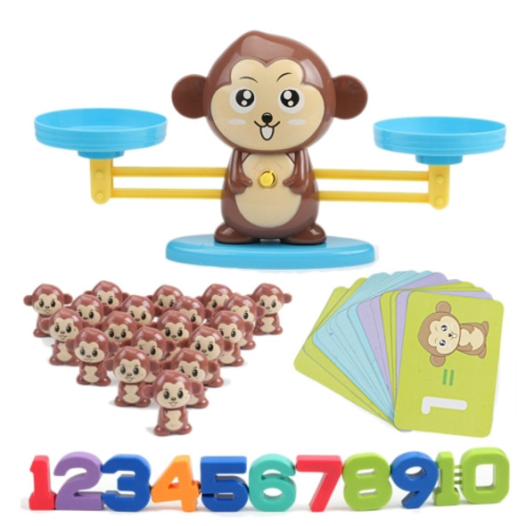 Monkey Balance Scale Toy Child Educational Math Toys(Brown)