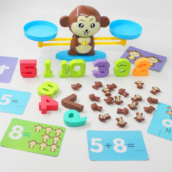 Monkey Balance Scale Toy Child Educational Math Toys(Brown)