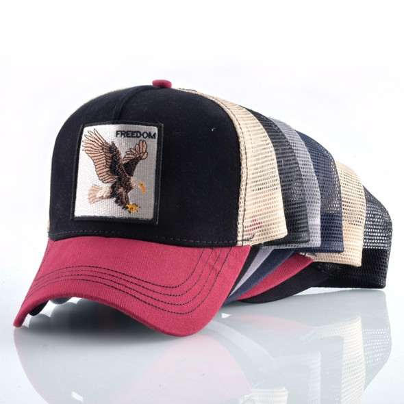 Cotton Embroidered Animal Baseball Cap(Red2 Wolf)