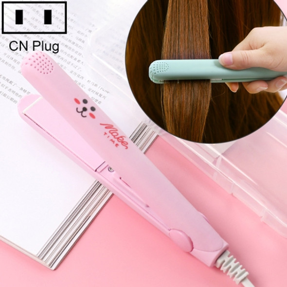 Mini Professional Hair Tools Smoothing Corrugated Travel Straightening Irons(Light Pink Rabit)