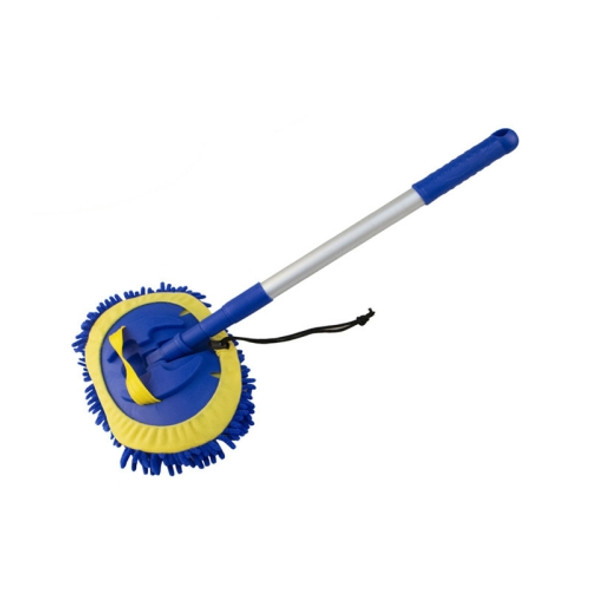 Chenille Water Brush Telescopic Rotary Roller Brush Cleaning Mop(Royal Blue)