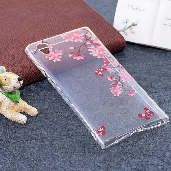 For Sony Xperia L1 Maple Leaves Pattern TPU Soft Protective Back Case