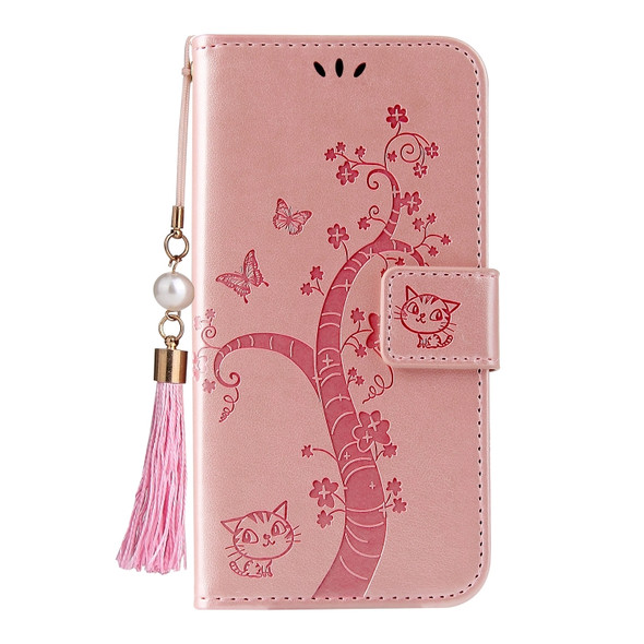 For Huawei Mate 20 Pro Embossed Lucky Tree Horizontal Flip Leather Case with Holder & Card Slot & Wallet & Lanyard(Rose Gold)