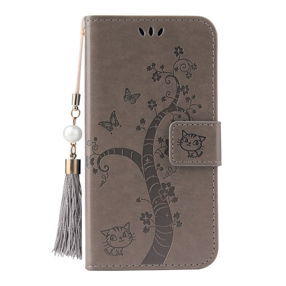 For Huawei Mate 20 Pro Embossed Lucky Tree Horizontal Flip Leather Case with Holder & Card Slot & Wallet & Lanyard(Grey)