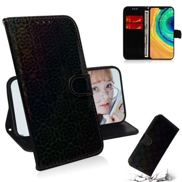 For Huawei Mate 30 / 5G Solid Color Colorful Magnetic Buckle Horizontal Flip PU Leather Case with Holder & Card Slots & Wallet & Lanyard(Black)