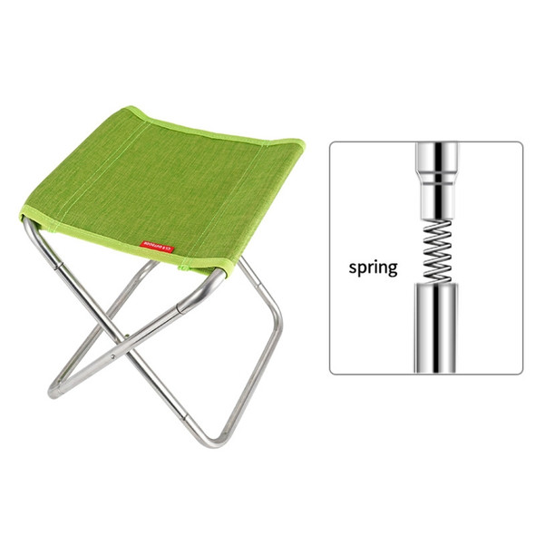 CLS Stainless Steel Spring Folding Chair Outdoor Fishing Chair, Colour: Green