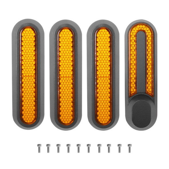 Electric Scooter Wheel Four-way Side Decorative Cover With Reflective Strips & Screws For Xiaomi Mijia 1S / Pro 2(Yellow)