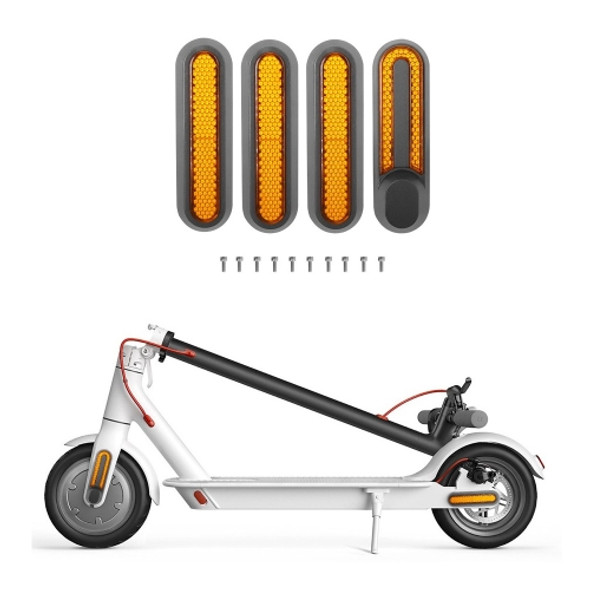 Electric Scooter Wheel Four-way Side Decorative Cover With Reflective Strips & Screws For Xiaomi Mijia 1S / Pro 2(Yellow)