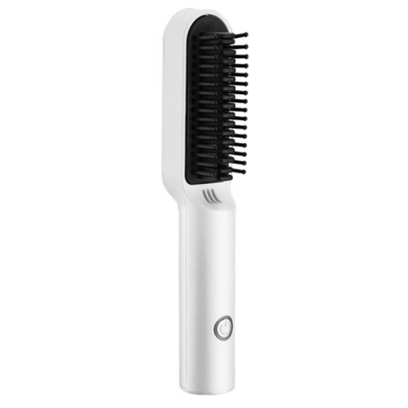 USB Charging Dual-Purpose Mini Multi-Function Portable Hair Straightening Comb(White)