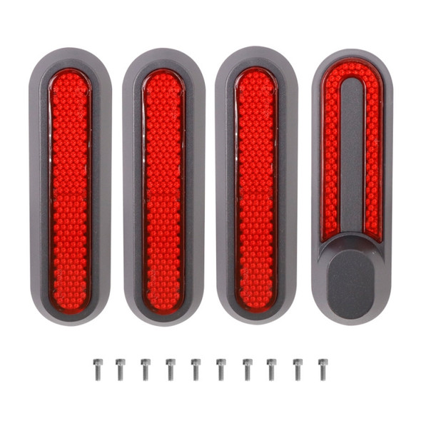 Electric Scooter Wheel Four-way Side Decorative Cover With Reflective Strips & Screws For Xiaomi Mijia 1S / Pro 2(Red)