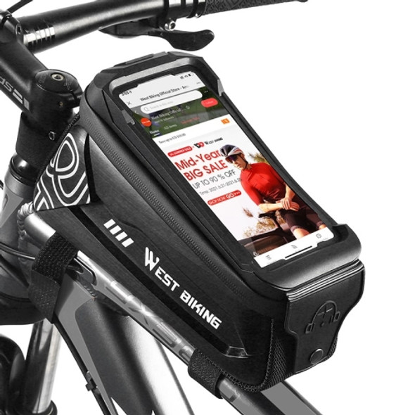 WEST BIKING 2.5L Bicycle Front Beam Mobile Phone Touch Screen Hard Shell Bag(Black)