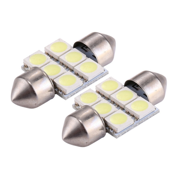 2 PCS 31mm Super White 6 LED Car Bulb Reading Light