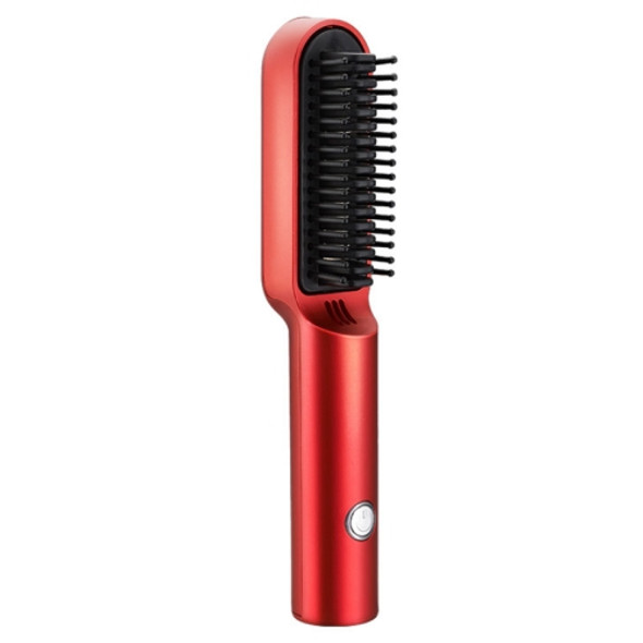 USB Charging Dual-Purpose Mini Multi-Function Portable Hair Straightening Comb(Red)