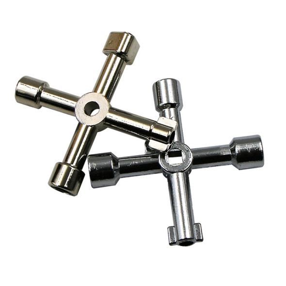 4 PCS Elevator Water Meter Valve Cross Key Inner Triangle Wrench, Style: D Silver Center Six-side/Square Hole