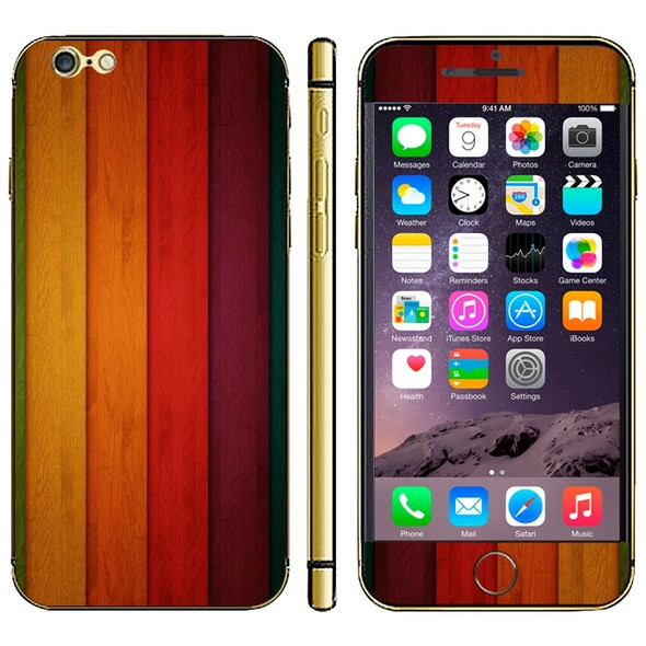 Colorful Wood Texture Mobile Phone Decal Stickers for iPhone 6 & 6S