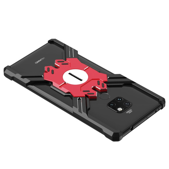 For Huawei Mate 20 Hero Series Anti-fall Wear-resistant Metal Protective Case with Bracket(Black Red)